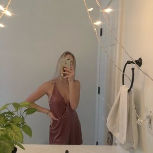 pink velvet urban outfitters romper